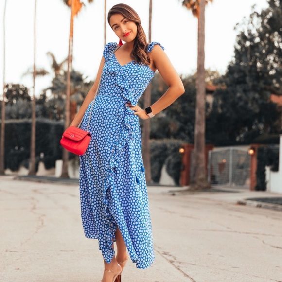 Madewell Daisy Ruffled Wrap Maxi Dress 